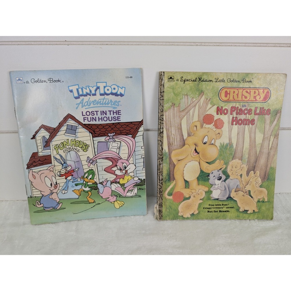 Vintage 80s 90s Kids Books Tiny Toons Lost the Fun House Crispy Critters Cereal